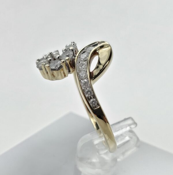 14k Yellow Gold .50ctw Natural Diamond Bypass Style Ring 7'' - Image 6