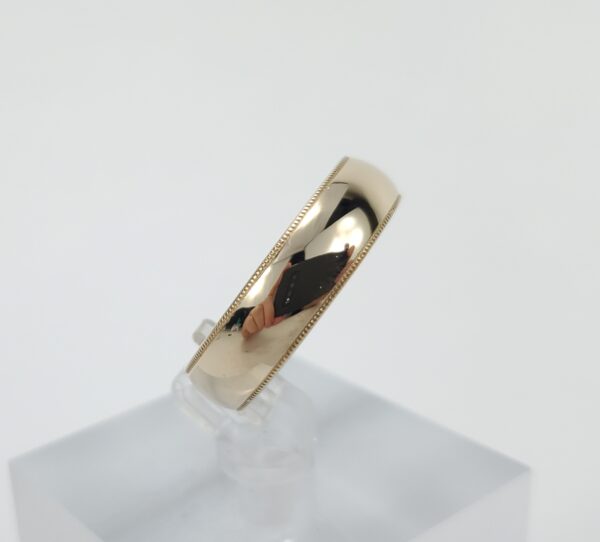 14k Yellow Gold 5.86mm Coined Edge Mens Comfort Fit Band Ring 10'' - Image 5