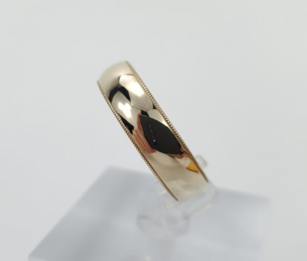 14k Yellow Gold 5.86mm Coined Edge Mens Comfort Fit Band Ring 10'' - Image 6