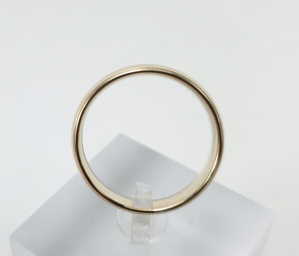 14k Yellow Gold 5.86mm Coined Edge Mens Comfort Fit Band Ring 10'' - Image 7