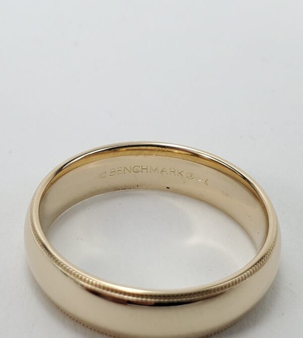 14k Yellow Gold 5.86mm Coined Edge Mens Comfort Fit Band Ring 10'' - Image 8