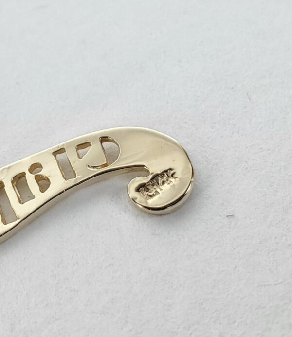 14k Yellow Gold "Clappers" Closet Hanger Unique Pin 1 1/8'' - Image 4