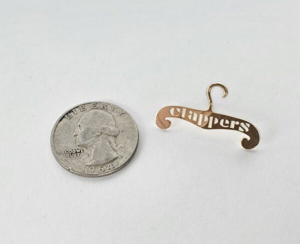 14k Yellow Gold "Clappers" Closet Hanger Unique Pin 1 1/8'' - Image 5