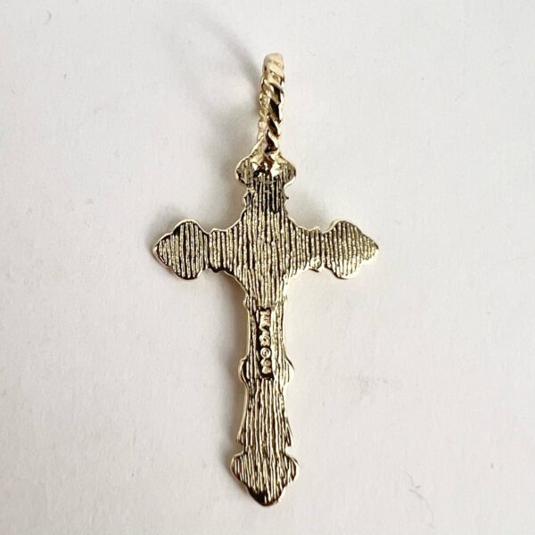 14k Yellow Gold Crucifix Cross Christian Catholic Jesus Drop Pendant 1 3/4'' - Image 3