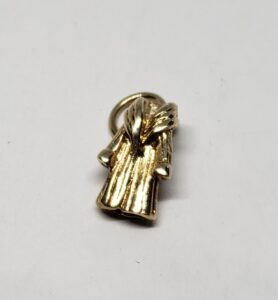 14k Yellow Gold Pajama Shower Cigar Robe Fur Coat Charm Pendant
