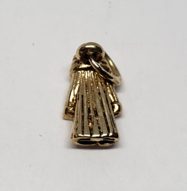 14k Yellow Gold Pajama Shower Cigar Robe Fur Coat Charm Pendant - Image 4