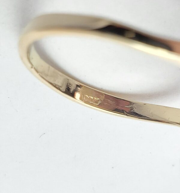 14k Yellow Gold Wave Ribbon Swirl Curve .30ctw Diamond Cocktail Ring 7.75'' - Image 11