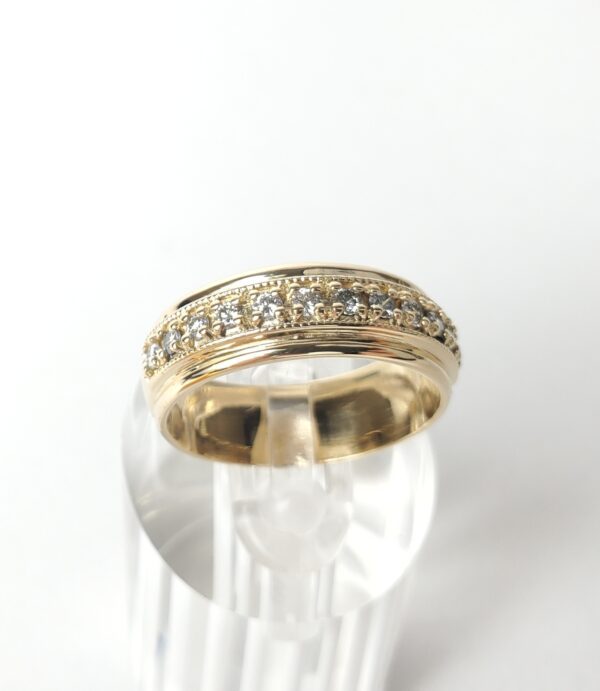 18k Yellow Gold 7mm .36ctw Mens Diamond Wedding Style Band Ring 9.25'' - Image 5