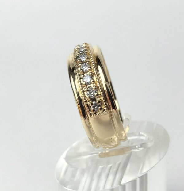 18k Yellow Gold 7mm .36ctw Mens Diamond Wedding Style Band Ring 9.25'' - Image 7