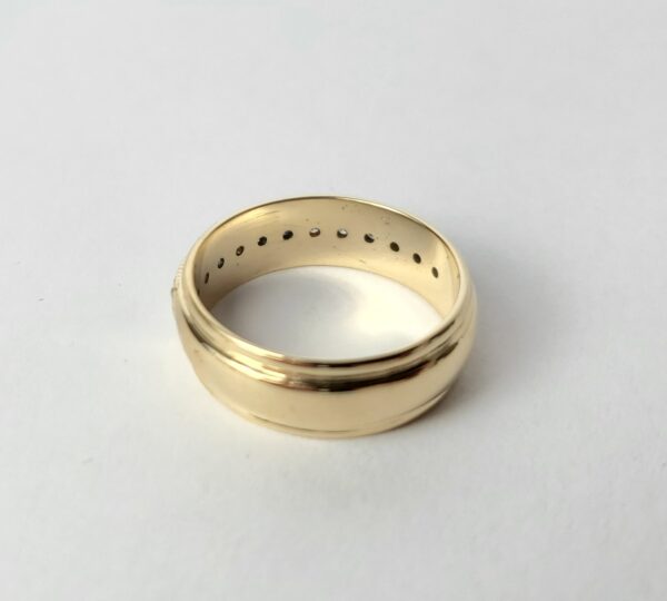 18k Yellow Gold 7mm .36ctw Mens Diamond Wedding Style Band Ring 9.25'' - Image 9
