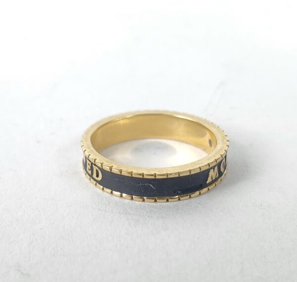 Beloved Fine Jewelry 18k Yellow Gold Mom Love Enamel 3.8mm Band Ring 4.75'' - Image 6