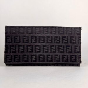 Fendi Zucca FF Black Leather Long Wallet