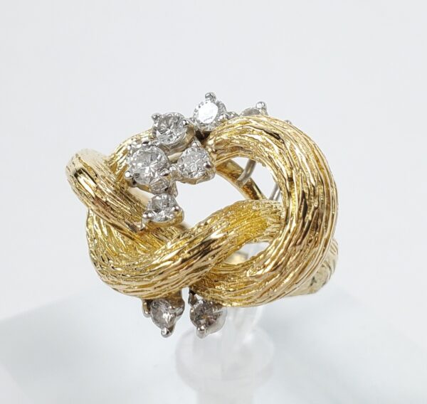 Kurt Wayne 18k Yellow Gold .53ctw Diamond Unique Love Knot Promise Ring 4.5'' - Image 5