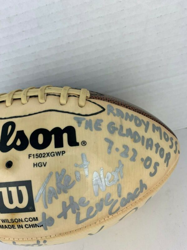 Randy Moss Preston Parker Signed Football - 2005 - Image 7