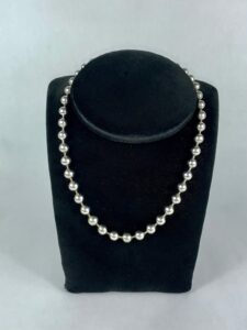 Tiffany & Co. 925 Sterling Silver 8mm 18.25'' Beaded Ball Necklace