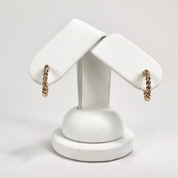 Tiffany and Co 18k 750 Yellow Gold Small Twisted Hoop Earrings - Image 4