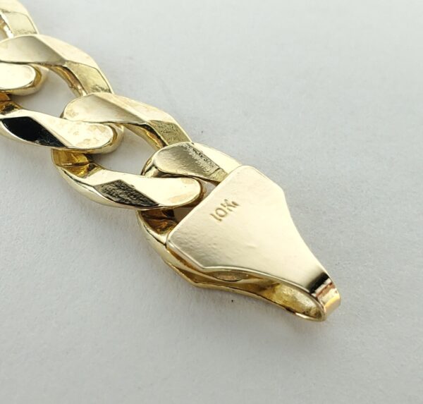 14k 10k Yellow Gold 13ctw Natural Fire Opal Curb Link Bracelet 6 7/8'' - Image 11