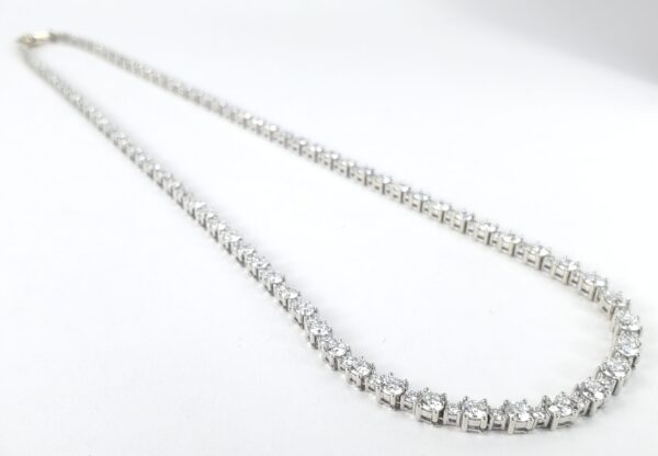 14k White Gold 14.25ctw Lab Grown Diamond Graduated Tennis Necklace 18 1/8'' - Image 11