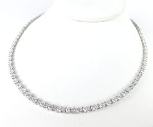 14k White Gold 14.25ctw Lab Grown Diamond Graduated Tennis Necklace 18 1/8''