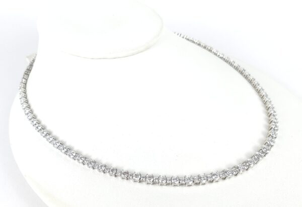 14k White Gold 14.25ctw Lab Grown Diamond Graduated Tennis Necklace 18 1/8'' - Image 6