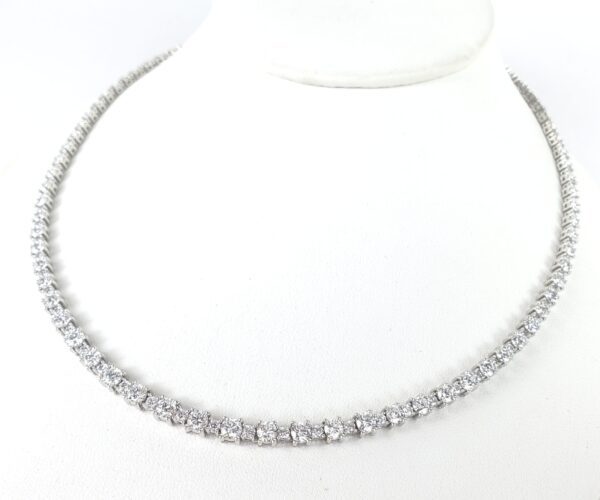 14k White Gold 14.25ctw Lab Grown Diamond Graduated Tennis Necklace 18 1/8''