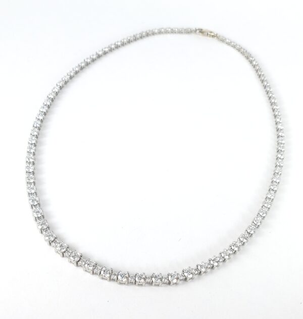 14k White Gold 14.25ctw Lab Grown Diamond Graduated Tennis Necklace 18 1/8'' - Image 8
