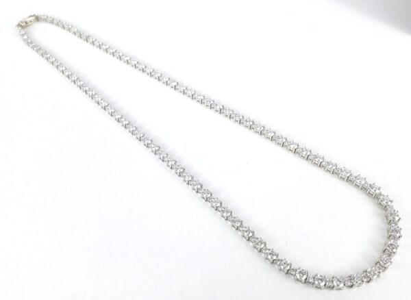 14k White Gold 14.25ctw Lab Grown Diamond Graduated Tennis Necklace 18 1/8'' - Image 10