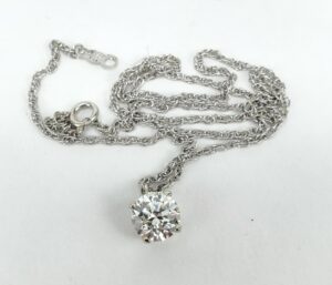 14k White Gold 1.42ctw J/SI1 Natural Diamond Rope Necklace Drop Slider Pendant