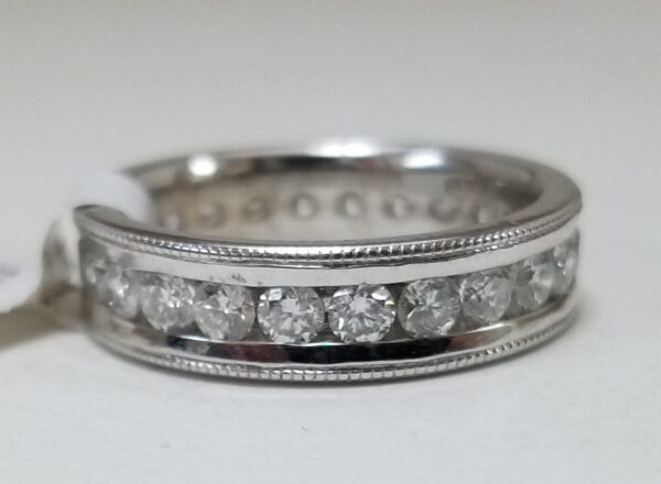 14k White Gold 1.44ctw Round Diamond Channel Set Eternity Band Ring 6.25'' - Image 5
