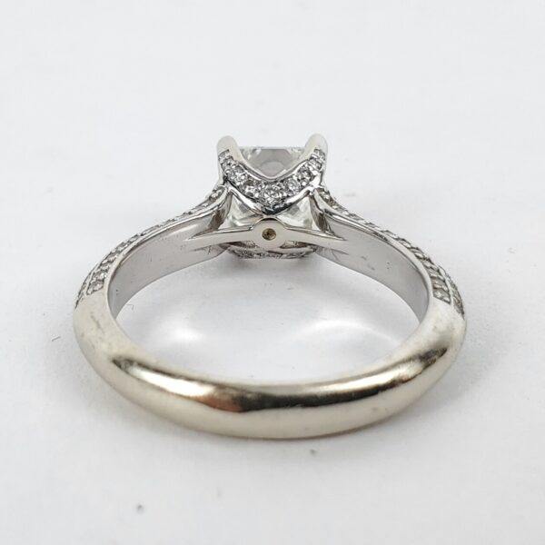 14k White Gold 1.61c GAI Clarity Enhanced Princess Diamond Engagement Ring - Image 8