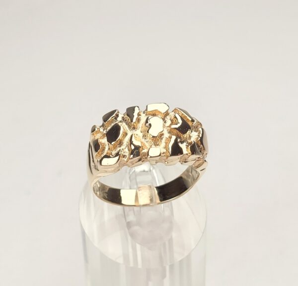 14k Yellow Gold 11mm Wide Nugget Mens Ladys Unisex Ring 8.5'' - Image 5