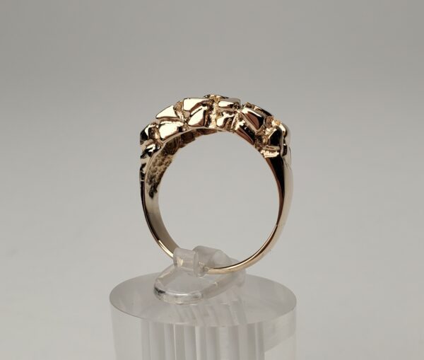14k Yellow Gold 11mm Wide Nugget Mens Ladys Unisex Ring 8.5'' - Image 9