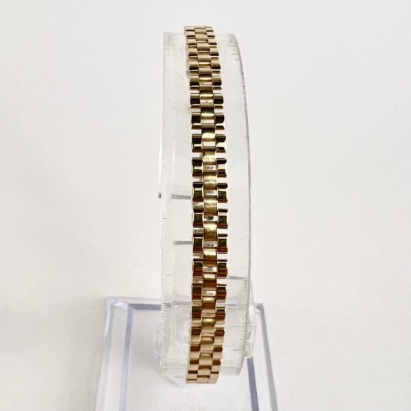 14k Yellow Gold 5mm Watch Style Link Bracelet 7.75'' - Image 3