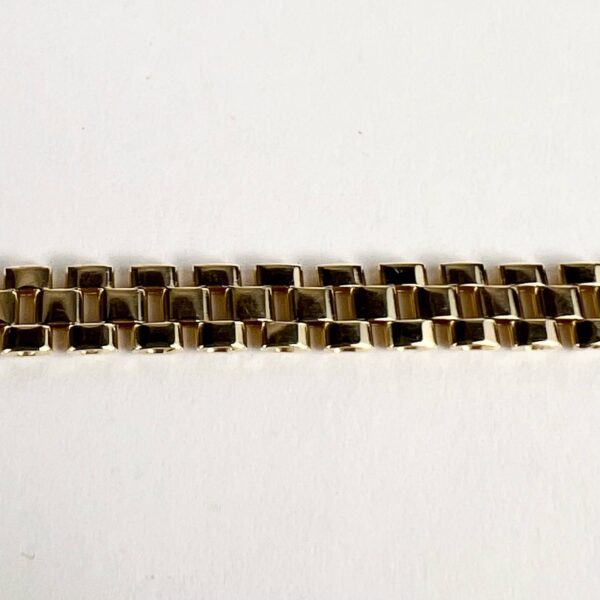 14k Yellow Gold 5mm Watch Style Link Bracelet 7.75'' - Image 5