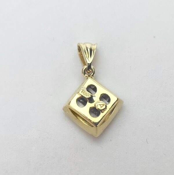 18k Yellow Gold Mystery Set Diamond Cluster Square Dangle Drop Pendant 7/8'' - Image 5