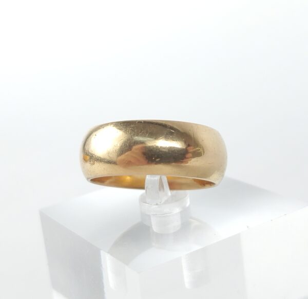 18k Yellow Gold Vintage Posey Convex 8mm Wedding Band Ring 9.25'' - Image 3