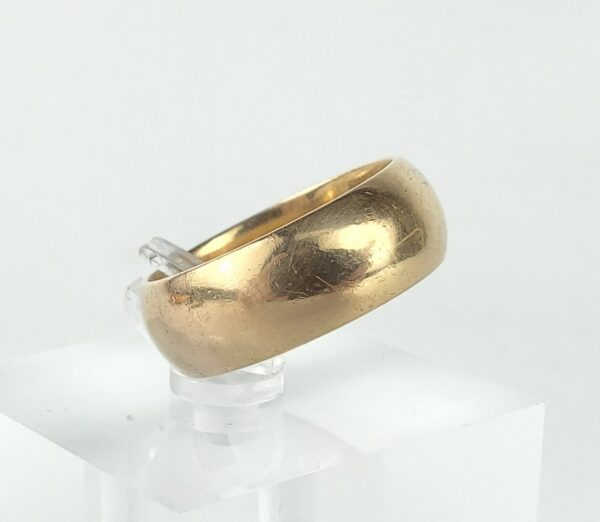 18k Yellow Gold Vintage Posey Convex 8mm Wedding Band Ring 9.25'' - Image 4