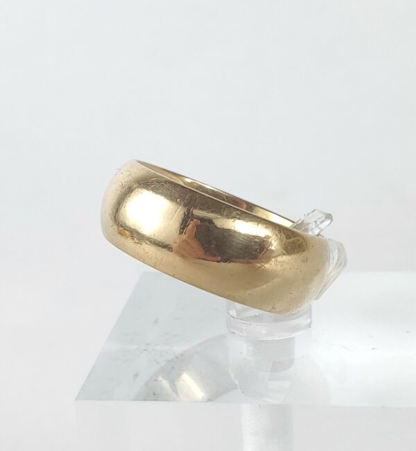 18k Yellow Gold Vintage Posey Convex 8mm Wedding Band Ring 9.25'' - Image 5