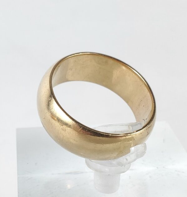 18k Yellow Gold Vintage Posey Convex 8mm Wedding Band Ring 9.25'' - Image 6