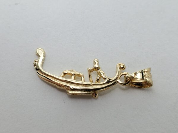9k Yellow Gold Gondala Balsa Row Boat Drop Pendant 7/8'' - Image 3
