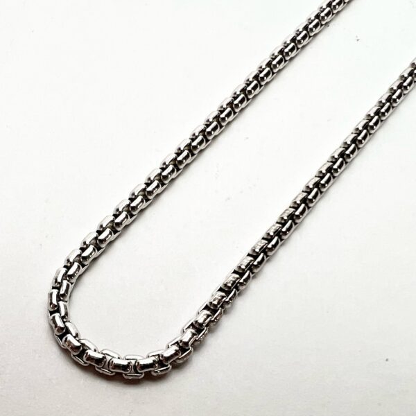 David Yurman 18k White Gold 2.7mm Box Chain Necklace 26'' - Image 6