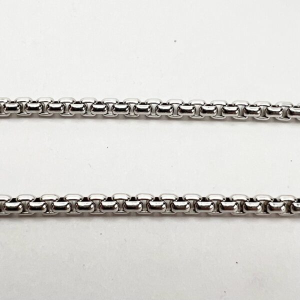 David Yurman 18k White Gold 2.7mm Box Chain Necklace 26'' - Image 7