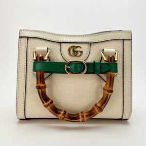 Gucci Diana GG Canvas Bamboo Handle Small Tote Bag w/ Strap