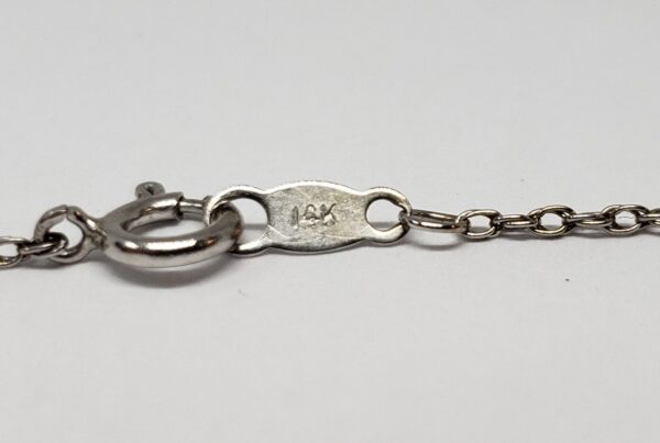 Vintage 14k White Gold Girandole Marquise Diamond Floral Charm Pendant Necklace - Image 9