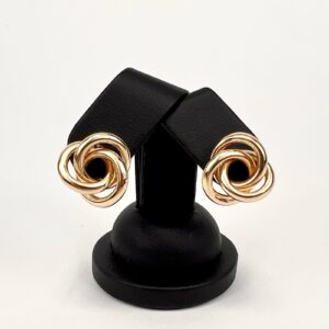 Vintage 14k Yellow Gold Love Knot Stud Earrings 3/4''