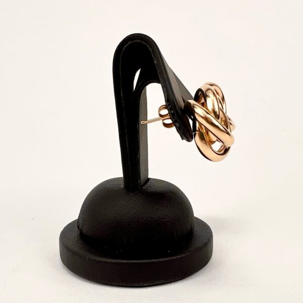 Vintage 14k Yellow Gold Love Knot Stud Earrings 3/4'' - Image 5