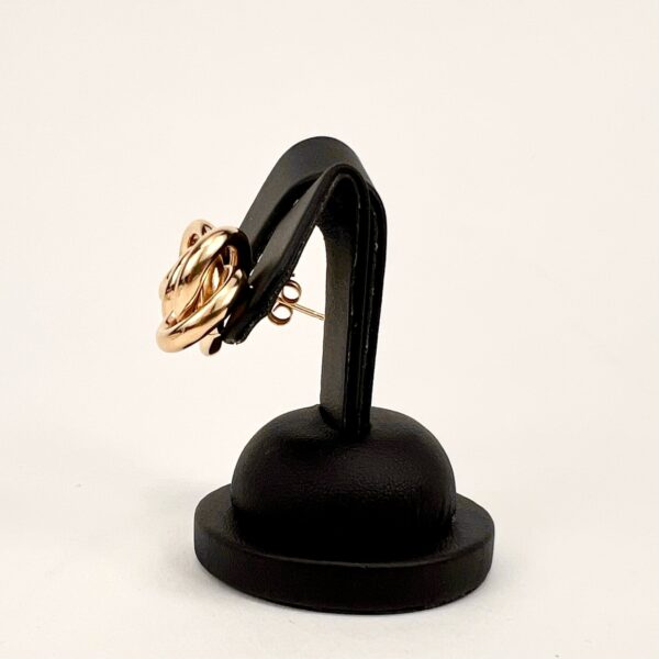 Vintage 14k Yellow Gold Love Knot Stud Earrings 3/4'' - Image 6