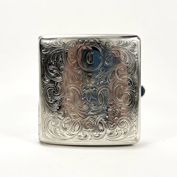 Vintage 925 Sterling Silver Pocket Cigarette Card Case Holder Engraved