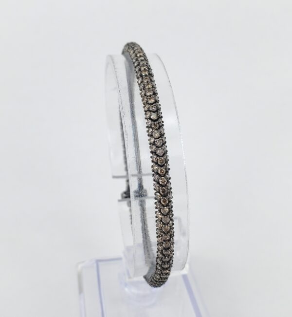 Yvel 18k White Gold Black Rhodium 5.40ct 3-Row Diamond Tennis Bracelet 7'' - Image 3