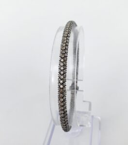 Yvel 18k White Gold Black Rhodium 5.40ct 3-Row Diamond Tennis Bracelet 7''